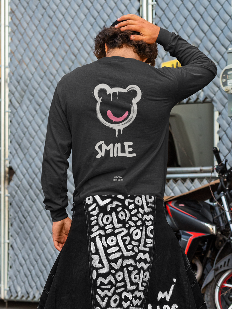 Mens regular long sleeve with Smile